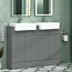 Elena 1200mm Floor Standing Vanity Sink Unit 4 Door With Semi Recessed Double Basin - Multi Colour