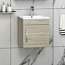 Turin 400mm Cloakroom Wall Hung Vanity Sink Unit Beachwood Oak - 1 Door