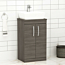 500mm Floor Standing Vanity Unit 2 Door Grey Elm & Countertop Basin - Cube