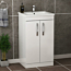 Turin 500mm Floor Standing Vanity Sink Unit Gloss White 2 Door - Minimalist
