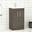 Turin 500mm Floor Standing Vanity Sink Unit Grey Elm 2 Door - Minimalist