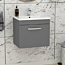 Turin 500mm Wall Hung Vanity Sink Unit 1 Drawer Indigo Grey Gloss - Minimalist Basin