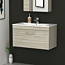 Turin 800mm Wall Hung Vanity Sink Unit 1 Drawer Beachwood Oak - Minimalist Basin