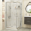 Plaza Square Corner Entry Shower Enclosure with Pearlstone Tray - 6mm Sliding Door