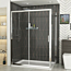 Grand 1000 x 760mm Sliding Door Rectangle Shower Enclosure wih Pearlstone Tray