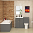 1700 X 750mm Breeze Single Ended Bath with Front Panel & Grey Gloss Freestanding Bathroom Furniture Pack - Crosby