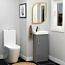 Cloakroom Suite 400mm Indigo Grey Gloss 1 Door Floor Standing Vanity Unit Basin with Cesar Rimless Toilet