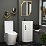Cloakroom Suite 400mm Gloss White 1 Door Floor Standing Vanity Unit Basin With Cesar Rimless Toilet