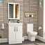 Cloakroom Suite 500mm Gloss White 2 Door Floor Standing Vanity Unit Basin with Cesar Toilet