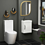 Cloakroom Suite 400mm Gloss White 1 Door Wall Hung Vanity Unit Basin With Cesar Rimless Toilet