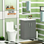Cloakroom Suite 500mm Indigo Grey Gloss 2 Door Floor Standing Vanity Unit Basin With Amaze Rimless Toilet & Slim Soft Close Seat