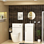 Cloakroom Suite Gloss White 400mm 1 Door Freestanding Vanity Unit with BTW WC Unit & Abacus Toilet Pack - Slim