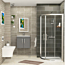 Double Sliding Door Quadrant Shower Enclosure Suite With Breeze Toilet & Wall Hung Vanity Unit