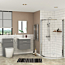 860 x 860mm Quadrant Shower Enclosure En-Suite with Abacus Toilet with Unit & Wall Hung Vanity Unit