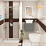 Pivot Shower Door Suite with Abacus Rimless Wall Hung Pan & Worktop Vanity Unit