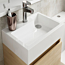 500mm Nuie Gloss White Rectangular L Shaped Basin 1 Tap Hole