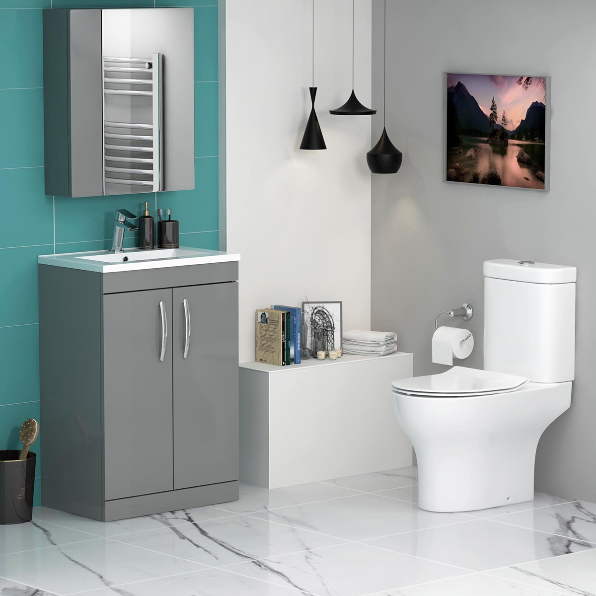 gray bathroom set