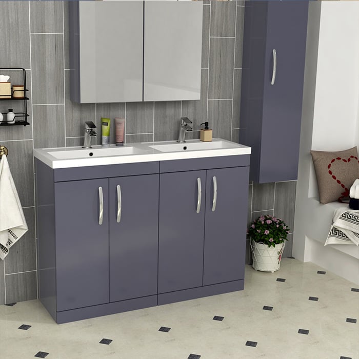 2 Door Double Cabinet and Double Basin Furniture Pack