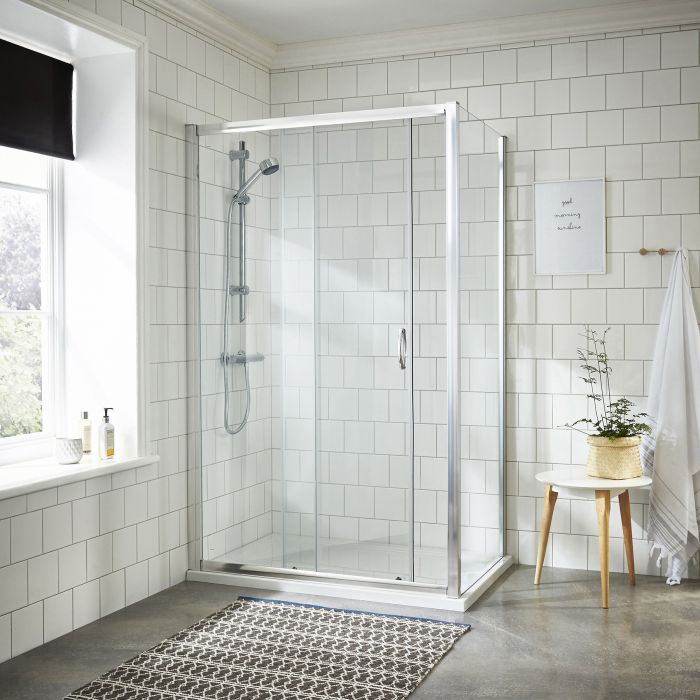 Single Door Sliding Shower Enclosures - Royal Bathrooms