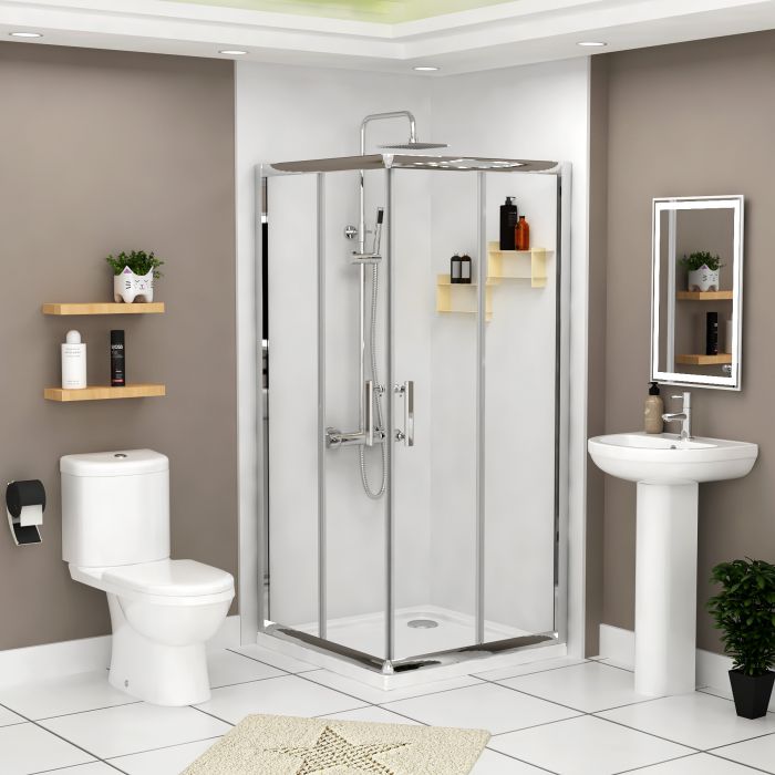 Shower Enclosure Suite - Corner Enclosure, Toilet & Basin