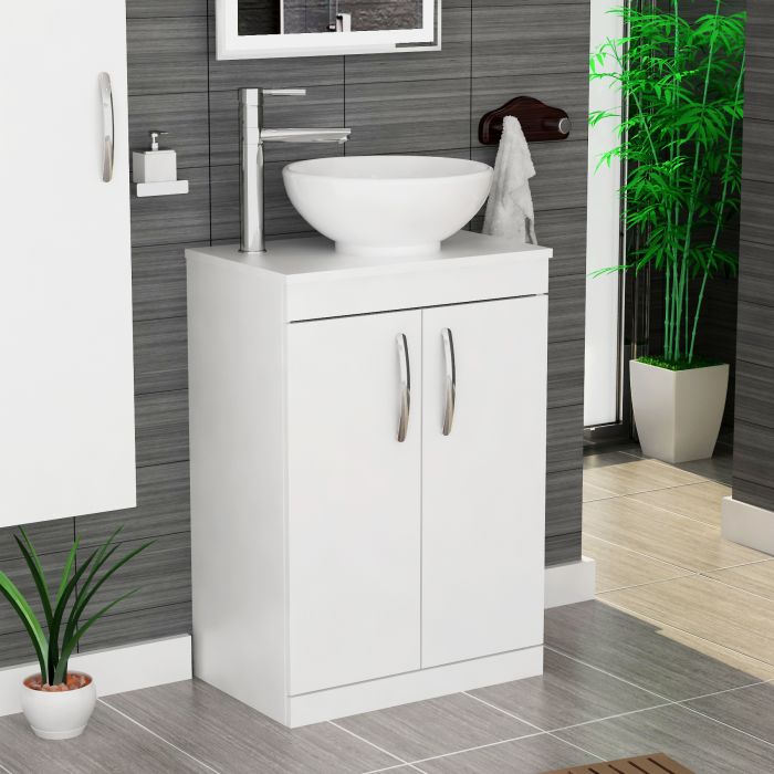 Floor Standing Vanity Unit Gloss White - Royal Bathrooms